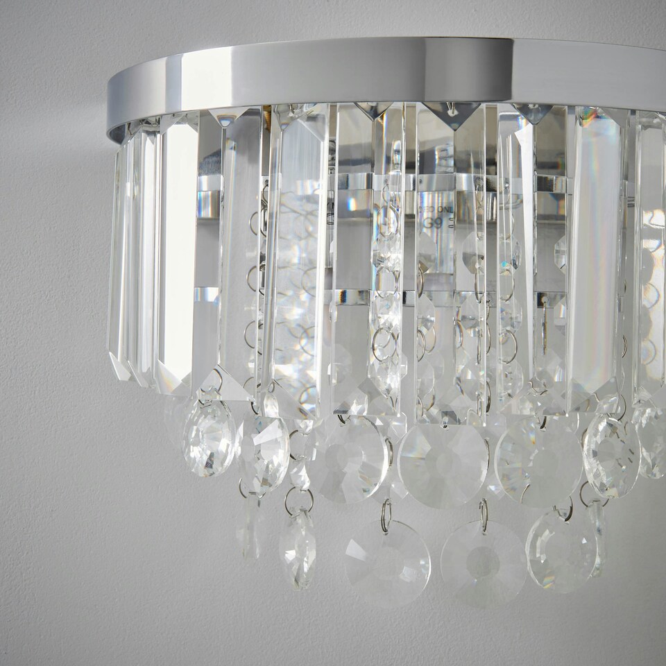 image 1 of BHS Paladina 2 Light Wall Light, Silver