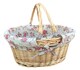 image 1 of Small Swing Handle Shopping Basket With Rose Lining | Multi | Garden Rose | L