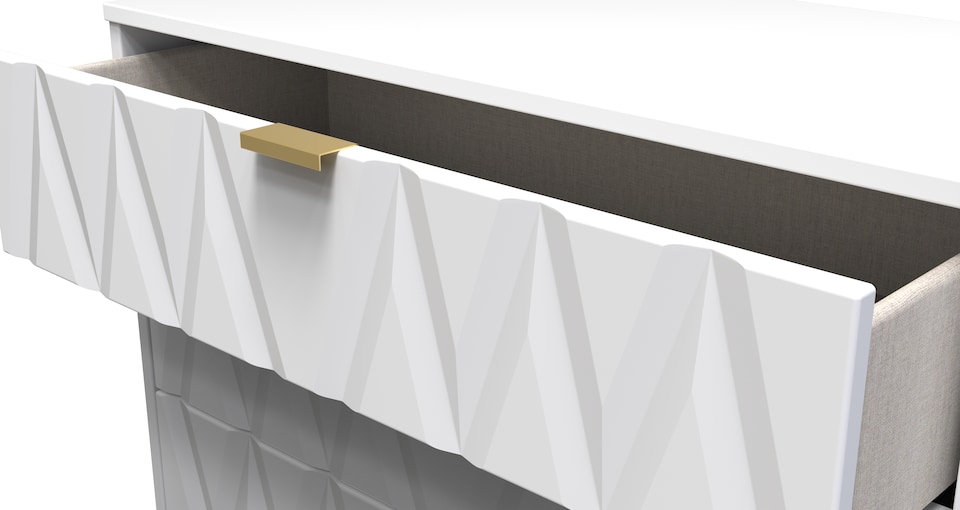 image 1 of Dallas 3 Drawer Chest of Drawers in White Matt (Ready Assembled) | White | White Matt