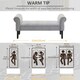 image 5 of HOMCOM Deluxe Linen Bed End Arm Bench Bedside Bench Footstool Home Decor