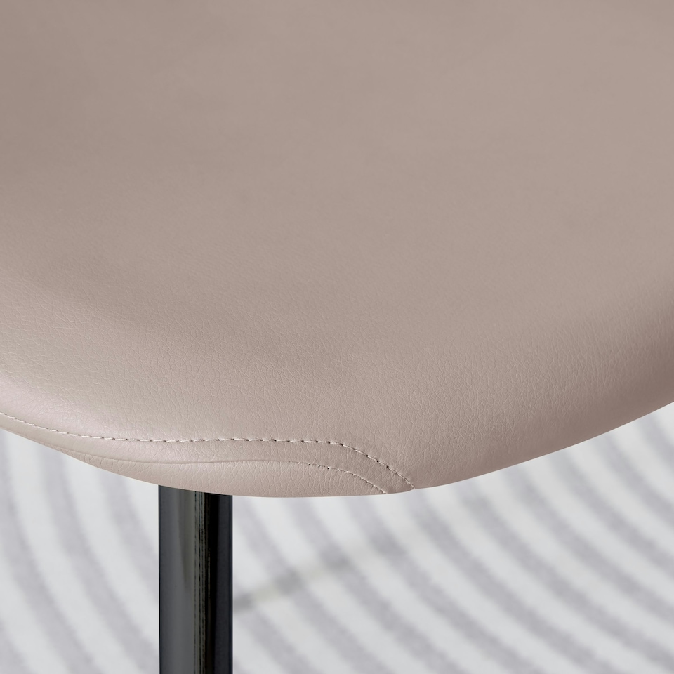 image 1 of Furniturebox 2x Corona Black Leg Cappuccino Beige Faux Leather Dining Chair