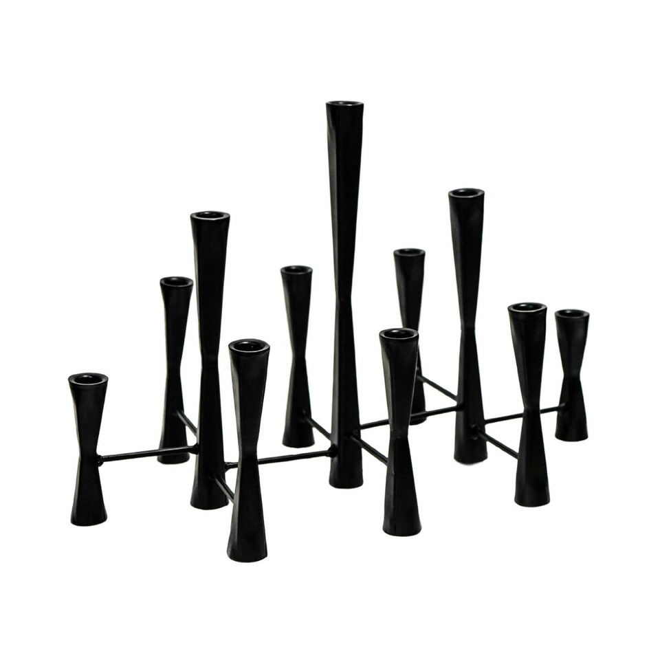 image 1 of Parker 11 Piece Candle Centerpiece - Mild Steel - L27 x W51.5 x H42 cm - Silver | Silver | 1