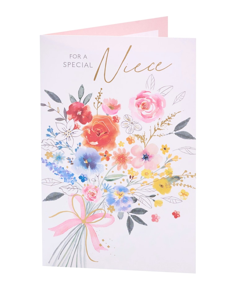image 1 of Niece Birthday Card - Bouquet Of Flowers