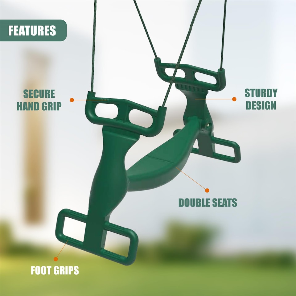 image 1 of The Magic Toy Shop Two Kids Tandem Swing Seat Outdoor Playground Equipment