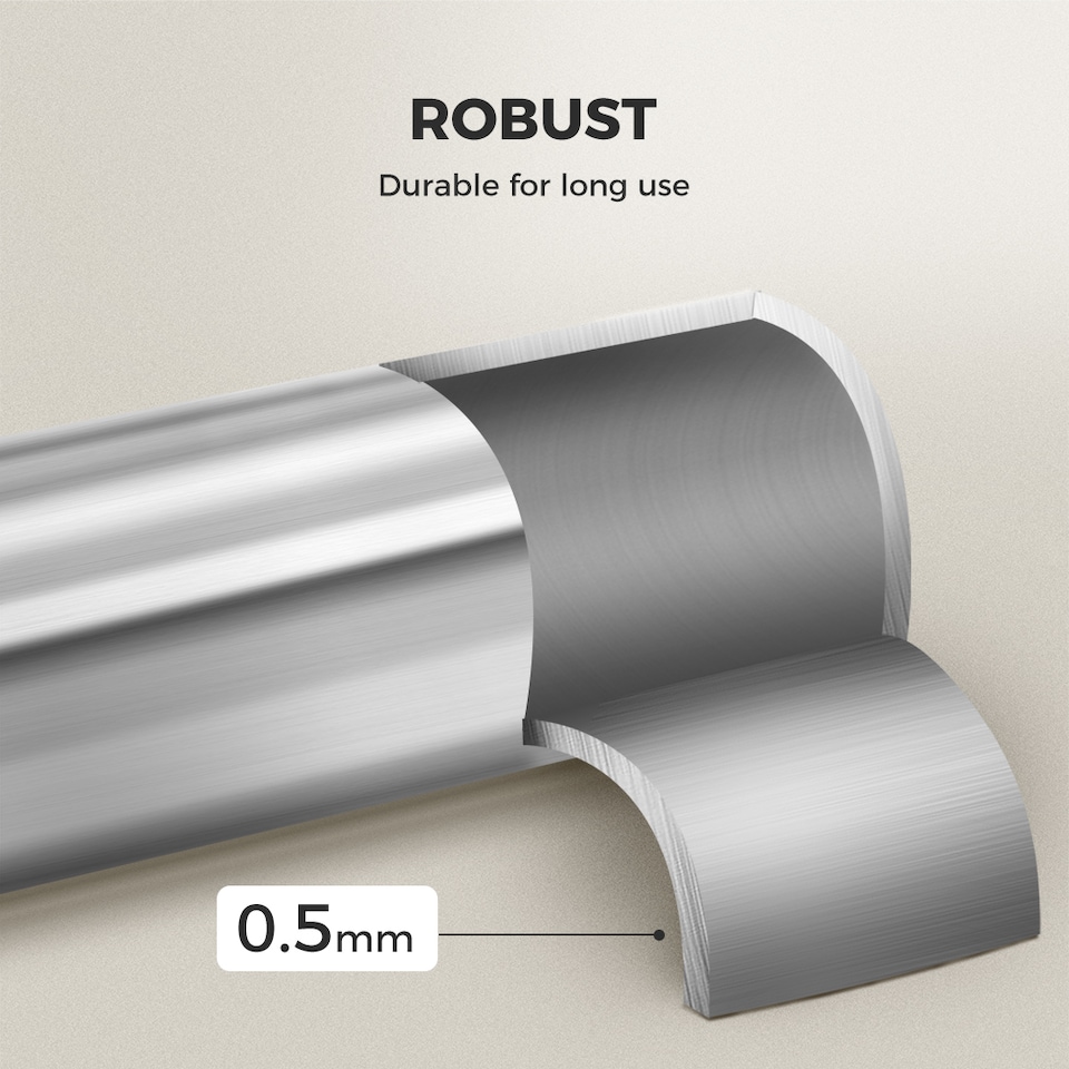 image 1 of Marlow Satin Nickel Steel Curtain Rod Set Extendable Adjustable Quiet | Silver | Silver