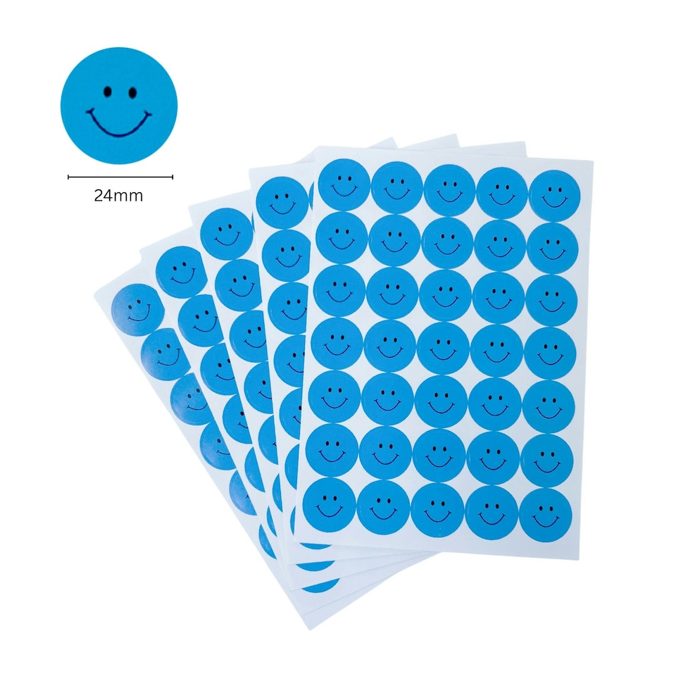 image 1 of Pack of 420 Assorted Smile Faces 24mm Self-Adhesive Labels