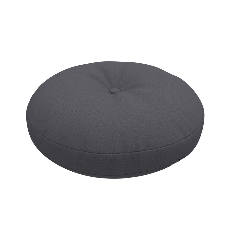 image 1 of Covers&All Button Tufted Round Seat Cushion, Pillows for Patio Benches or Chairs Cushions, 18 x 3 Inch, Grey, Gray
