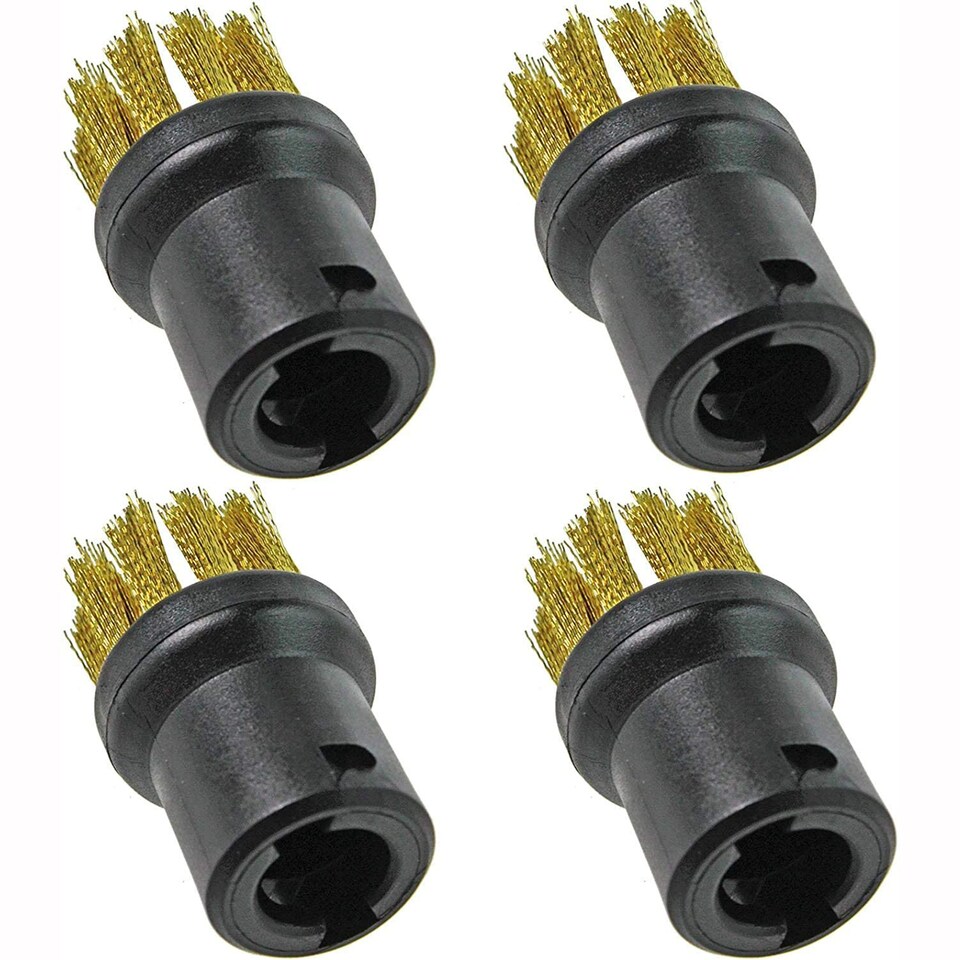 image 1 of SPARES2GO Brass Wire Brush Nozzles compatible with Karcher Steam Cleaner (Pack of 4)