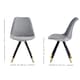 image 7 of Set of 2 Sofia Ergonomic Modern Dining Chairs Upholstered in Velvet, Metal Legs with Gold End Tips | Grey | Light Grey