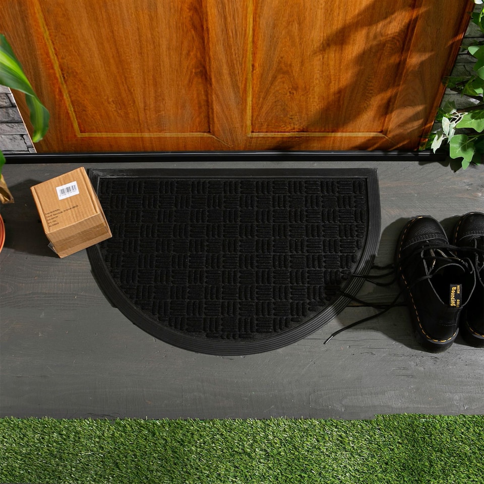 image 1 of Nicola Spring Heavy Duty Door Mat - 60 x 40cm - Black