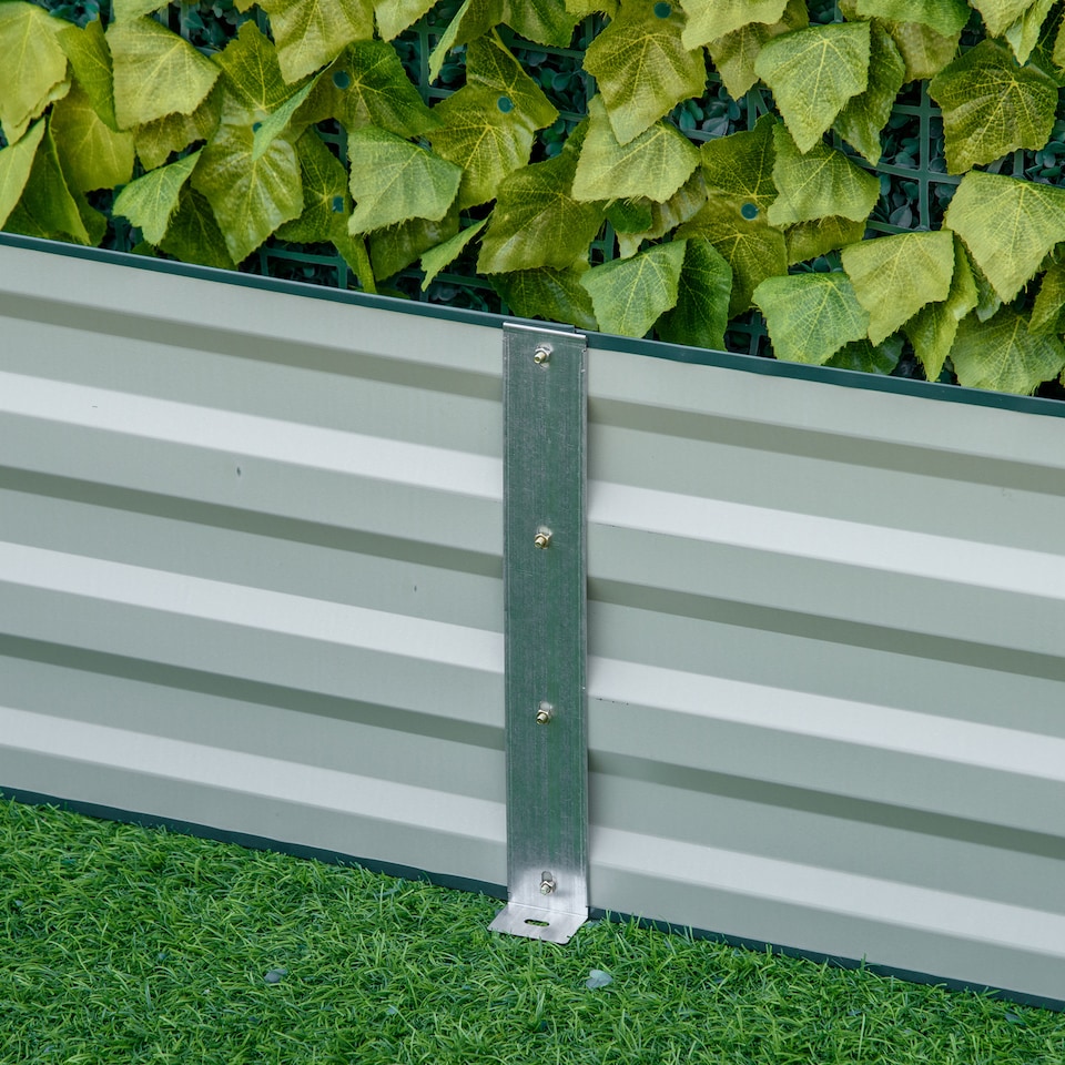 image 1 of Outsunny Galvanised Raised Garden Bed Metal Planter Box with Open Bottom, Green