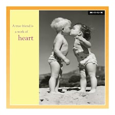 M.I.L.K Greetings Card Toddlers Kissing