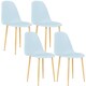 image 1 of HOMCOM Modern Dining Chairs Set of 4, Kitchen Chairs with Backrest and Steel Legs for Dining Room, Living Room, Light Blue | Blue
