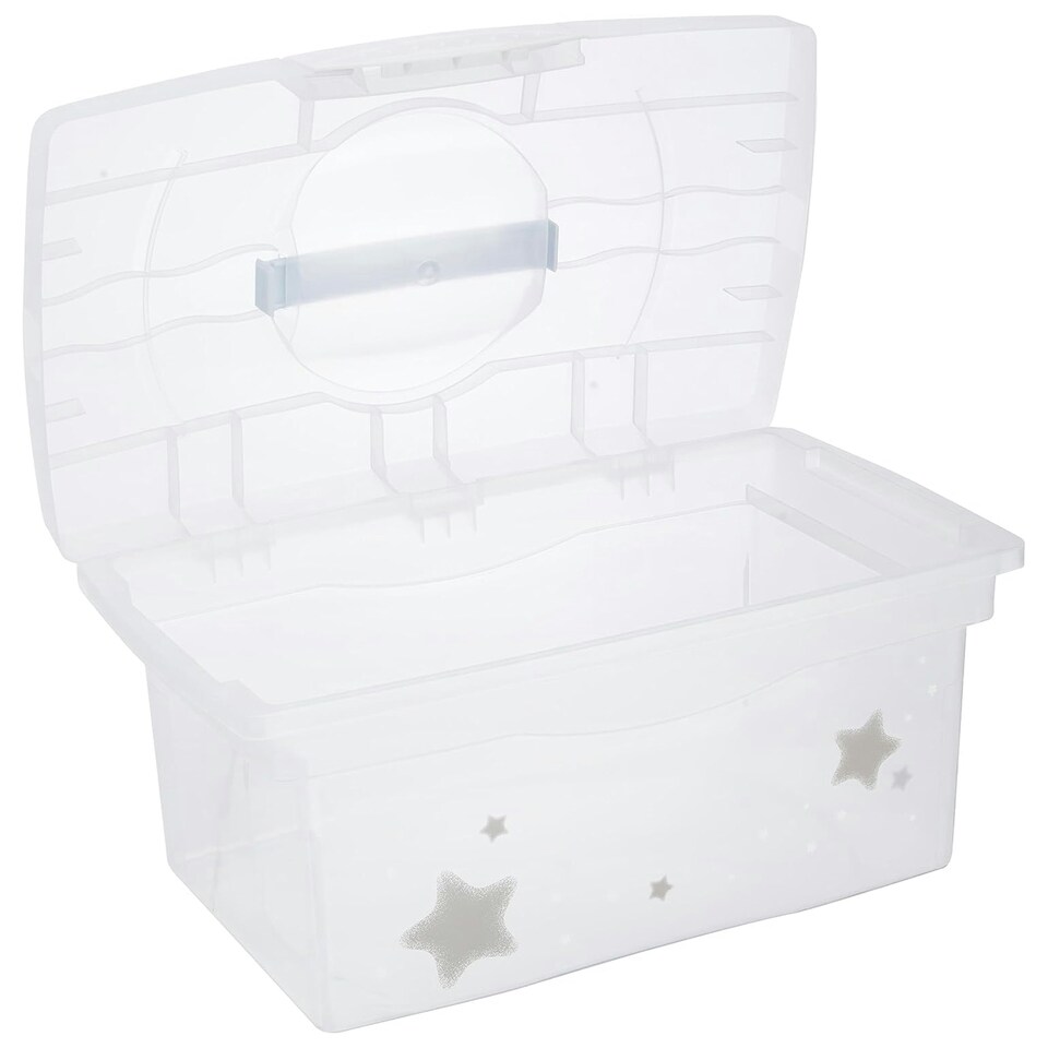 image 1 of Keeeper Stars Traveller Organising Storage Box with Lid White