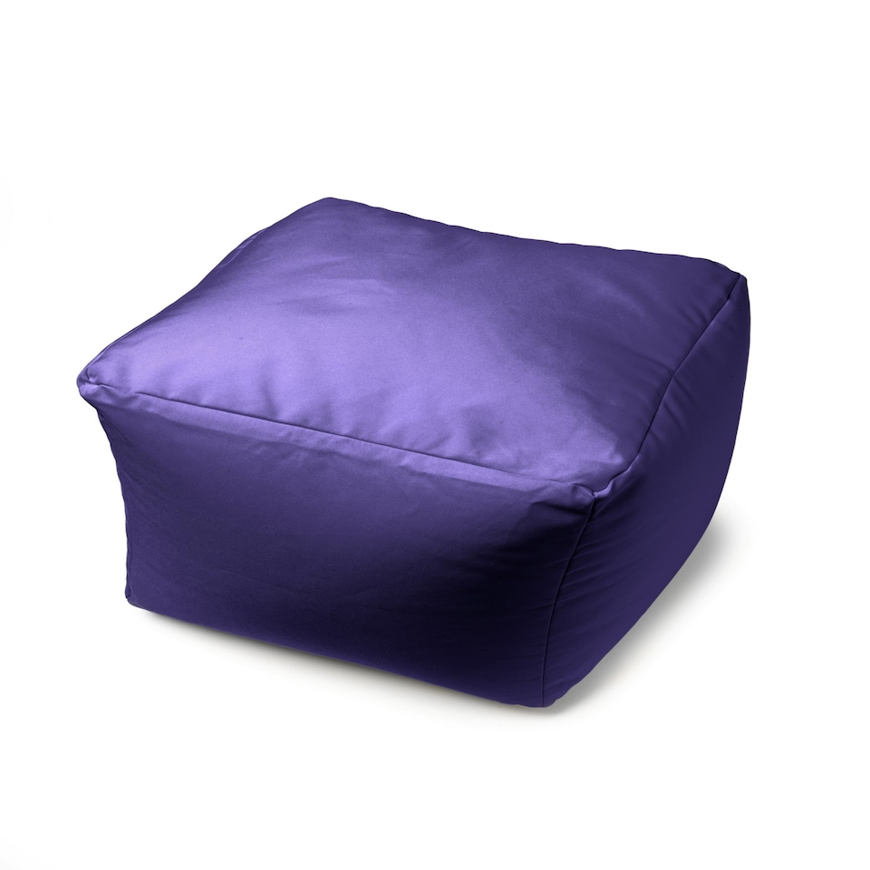 image 1 of Waterproof Cube Indoor Outdoor Bean Bag Foot Stool Pouffe Purple