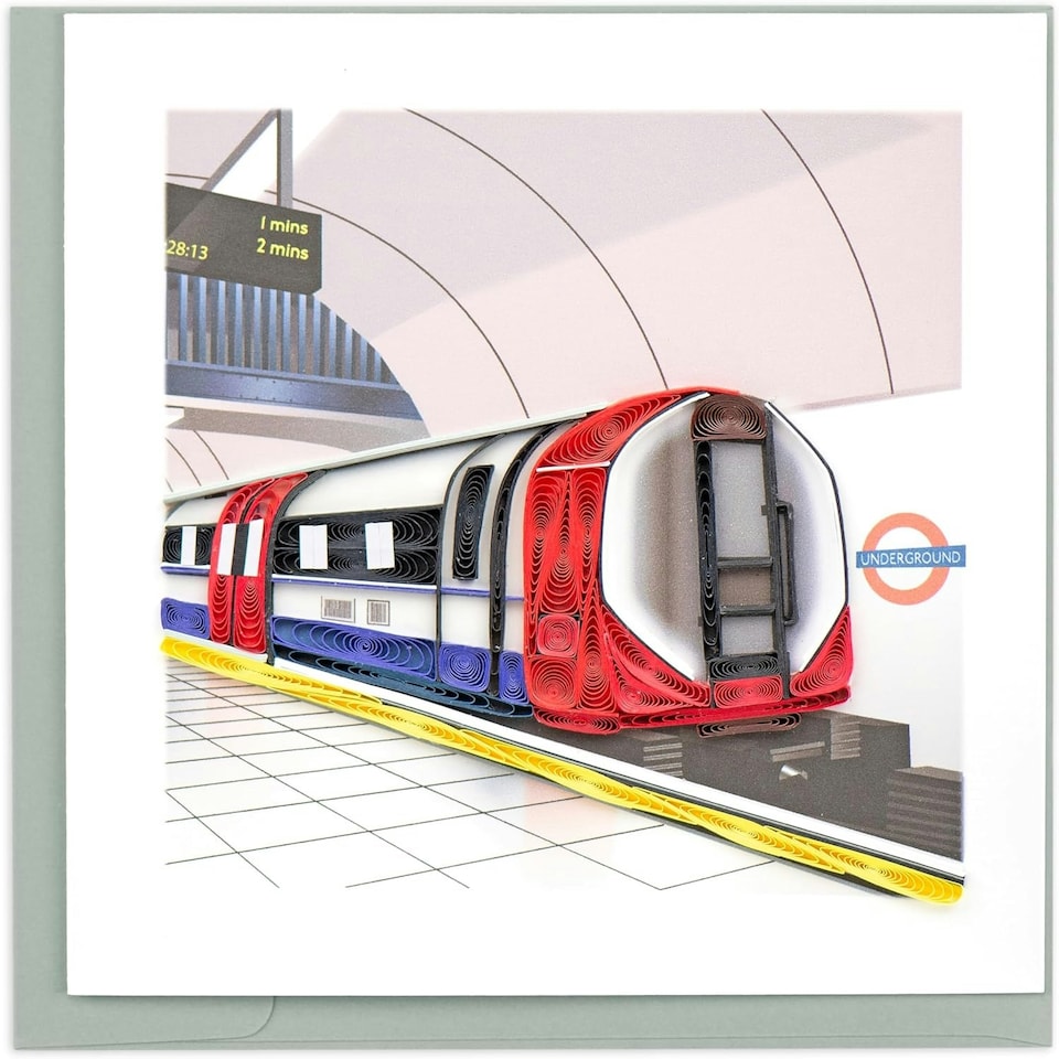 image 1 of Quilling London Underground Tube Station Hand-Finished Art Greeting Card Frameable Art