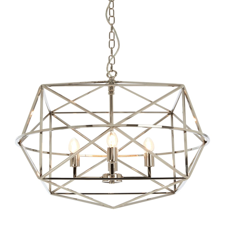 image 1 of Interiors by Premier Hexagonal Chandelier Silver