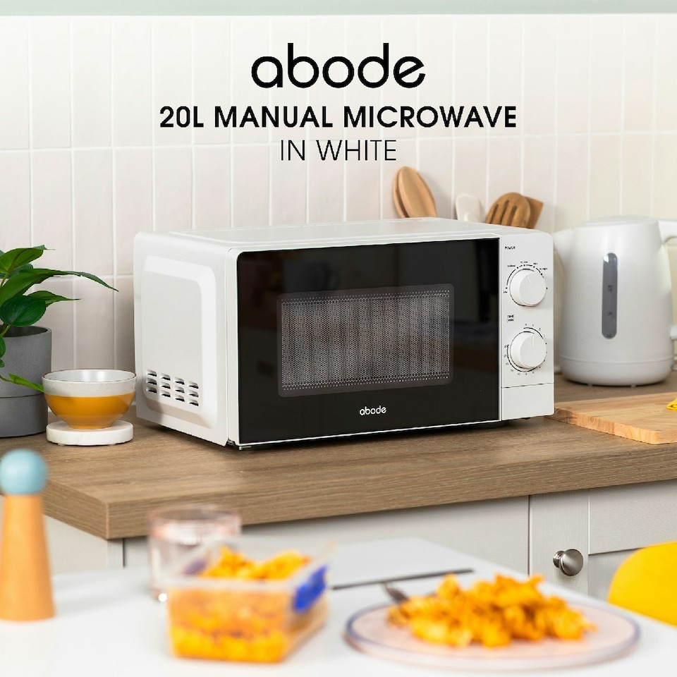 image 1 of Abode AMM2005 White Microwave 700W 20L Manual with 5 Power Levels & Defrost