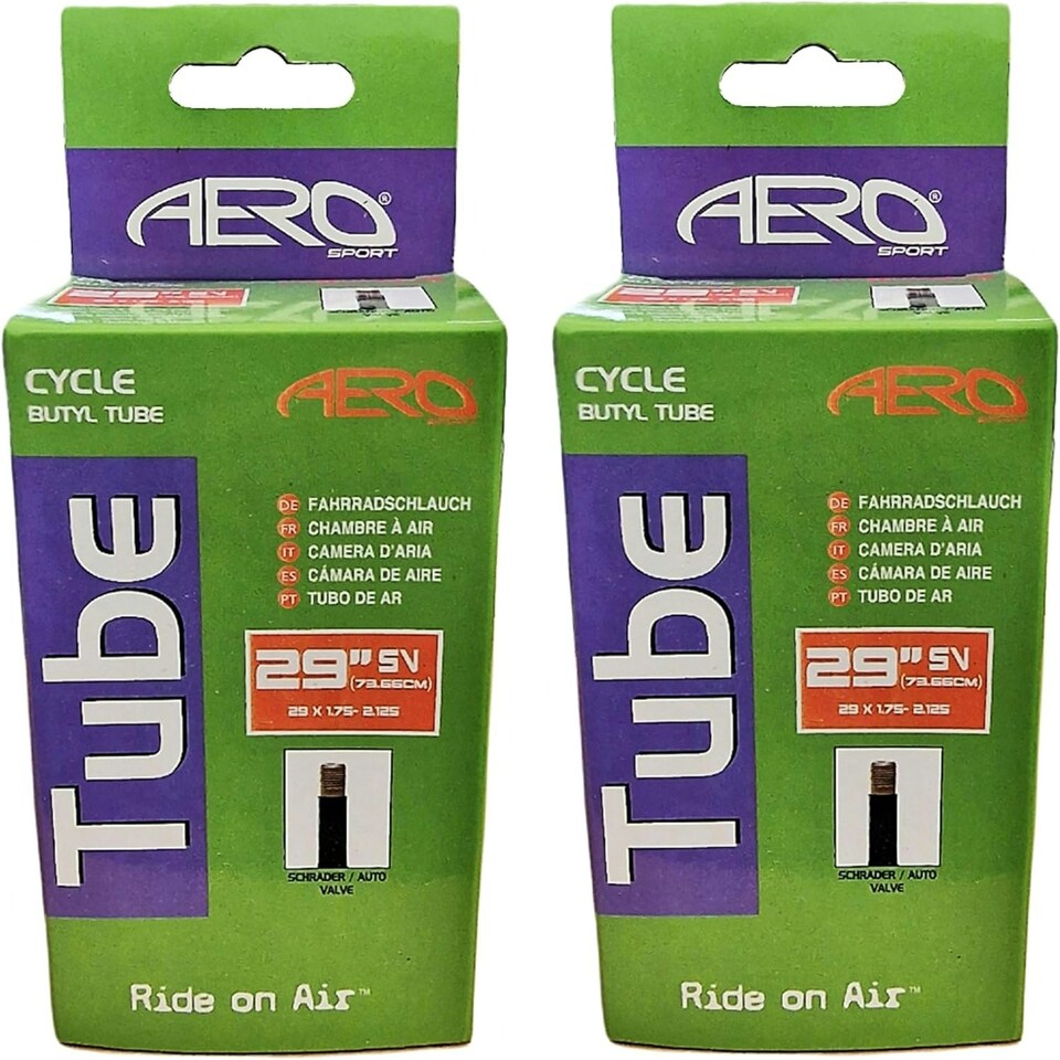 image 1 of AWE Set x 2 Butyl Rubber 29" MTB/E-Bike Inner Tube 29 x 1.75-2.125 Schrader Valve