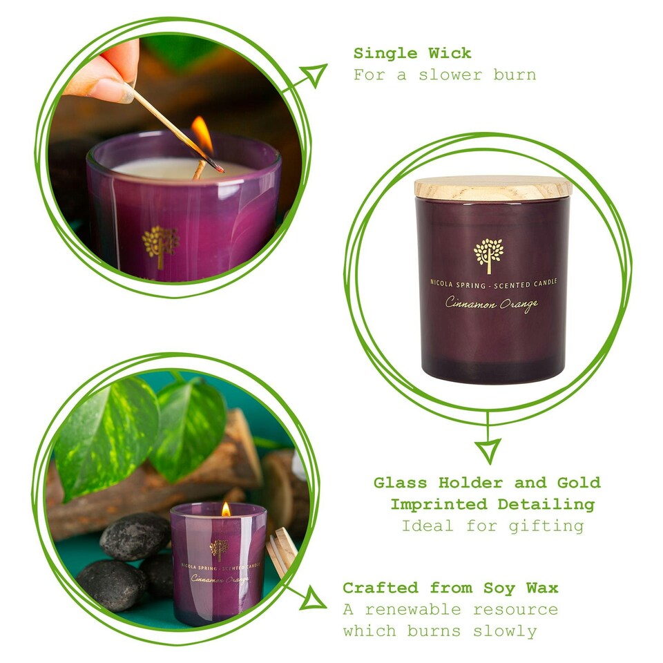 image 1 of Nicola Spring Soy Wax Scented Candle - 130g - Cinnamon & Orange