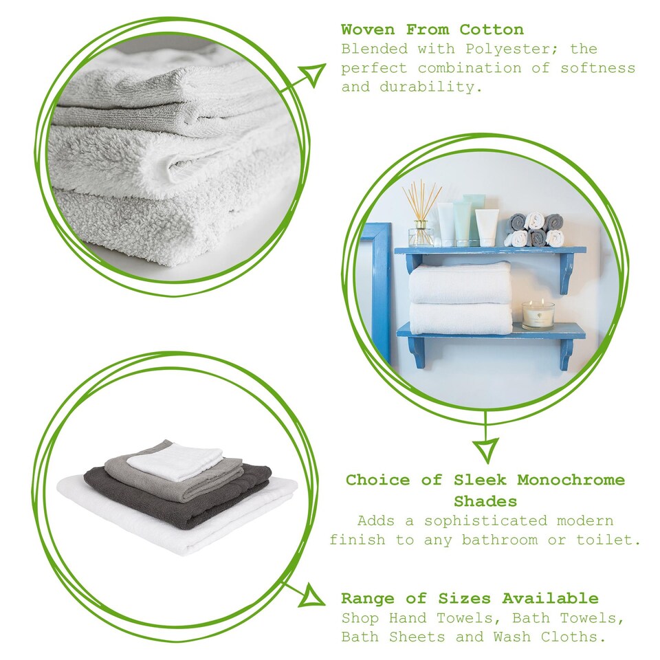 image 1 of Nicola Spring Cotton Bath Sheets - 160cm x 90cm - Charcoal - Pack of 4