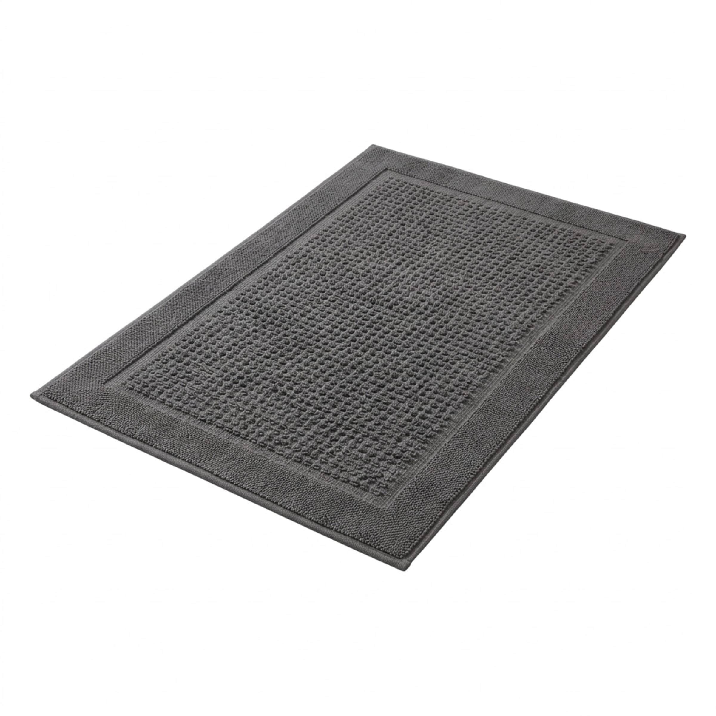 Vision V850 - 2 Pack 100% Cotton Bath Mats in Grey | Size: Bath Mat
