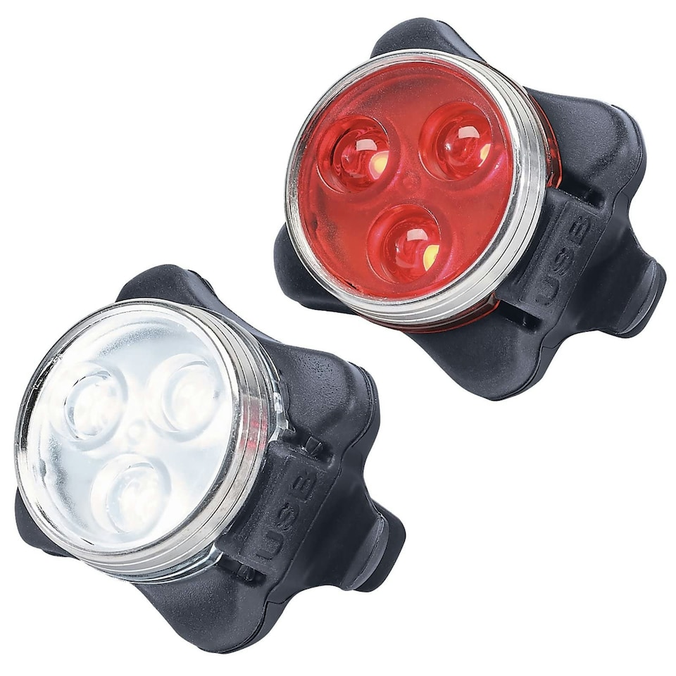 image 1 of Draper 36974 Bicycle Light Set, Rechargeable Super Bright USB Bicycle Lights, Mountain Bike Waterproof Front Light & Rear Light, Helmet Light