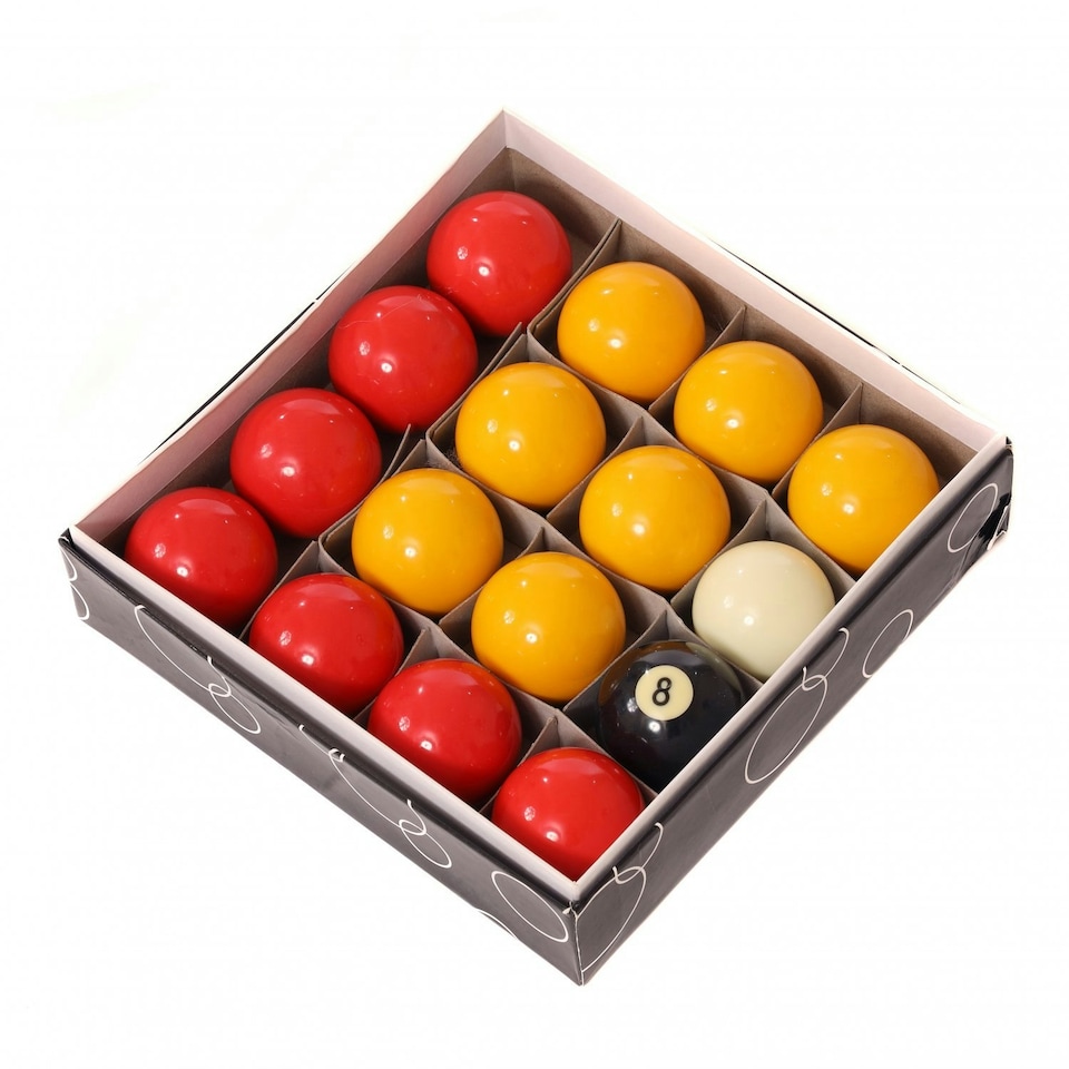 image 1 of Oypla Full Size UK Regulation 16 Red and Yellow Pool Ball Set 2" Multi