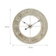 image 5 of Living and Home Round Wood Grain Metal Wall Clock