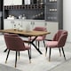 image 7 of Set of 2 Milano Velvet Dining Chairs with Stylish Ribbed Back Design, Black Metal Legs with Silver Tips | Pink | Gold End Tips