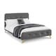 image 2 of Grey Linen Curved Retro Fabric Bed - King 5ft (150cm)