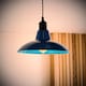 image 3 of ValueLights Civic French Blue Metal Ceiling Light Shade & Bulb | Blue