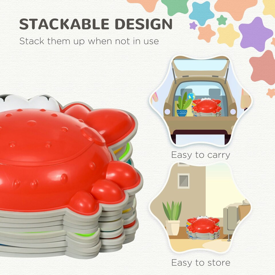 image 1 of ZONEKIZ Kids Stepping Stones, 9PCs Balance Stones for Indoors, Outdoors
