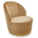 image 1 of Interiors by Premier Beige Velvet Base Chair with Golden Base, Complete Velvet Upholstery of Lounge Chair for Living Room