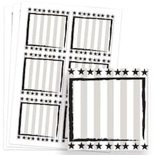 Wild West Design 80mm Square Sticker sheet of 6