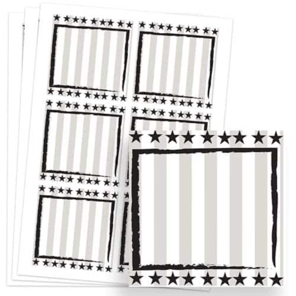 Wild West Design 80mm Square Sticker sheet of 6