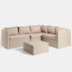 image 4 of OHS Tuscany 5 Seater Rattan Garden Sofa Set Patio Table L Shape Settee | Bronze | Natural