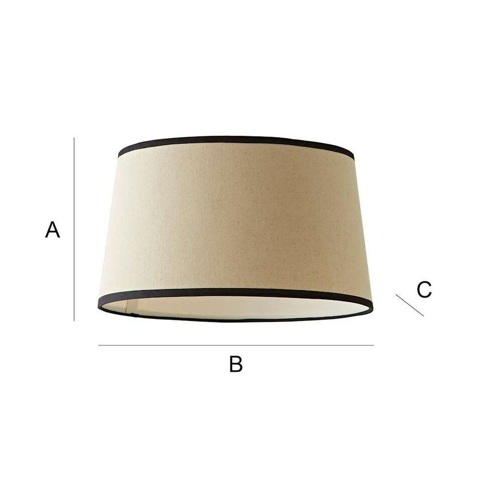image 1 of ValueLights Aspen Medium Black Trim Tapered Lamp Shade Black