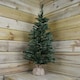 image 6 of 3ft (90cm) Mini Plain Green PVC Christmas Tree in a Jute Bag