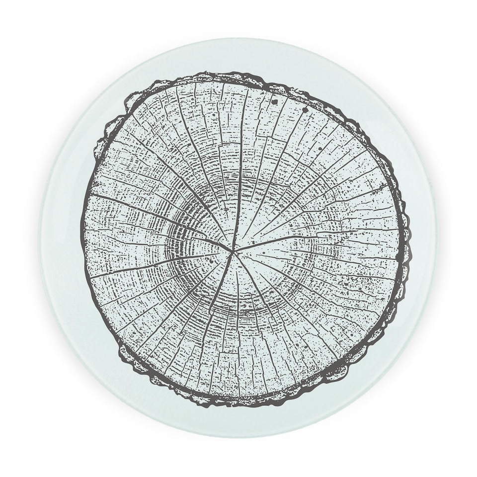 image 1 of Tree Slice Round Worktop Protector - Textured Glass Chopping Board