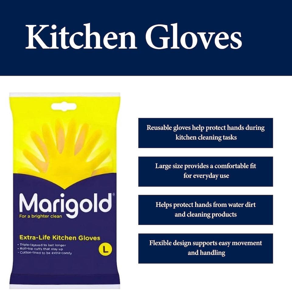 image 1 of Marigold Kitchen Gloves Large Reusable Cleaning Gloves 1 Pair