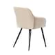 image 4 of Single Camden Modern Velvet Dining Chair with Armrests, Quilted Design & Black Metal Legs Cream