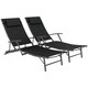 image 1 of Outsunny Set of 2 Garden Sun Loungers, Folding Chaise Lounge Chairs, Black 