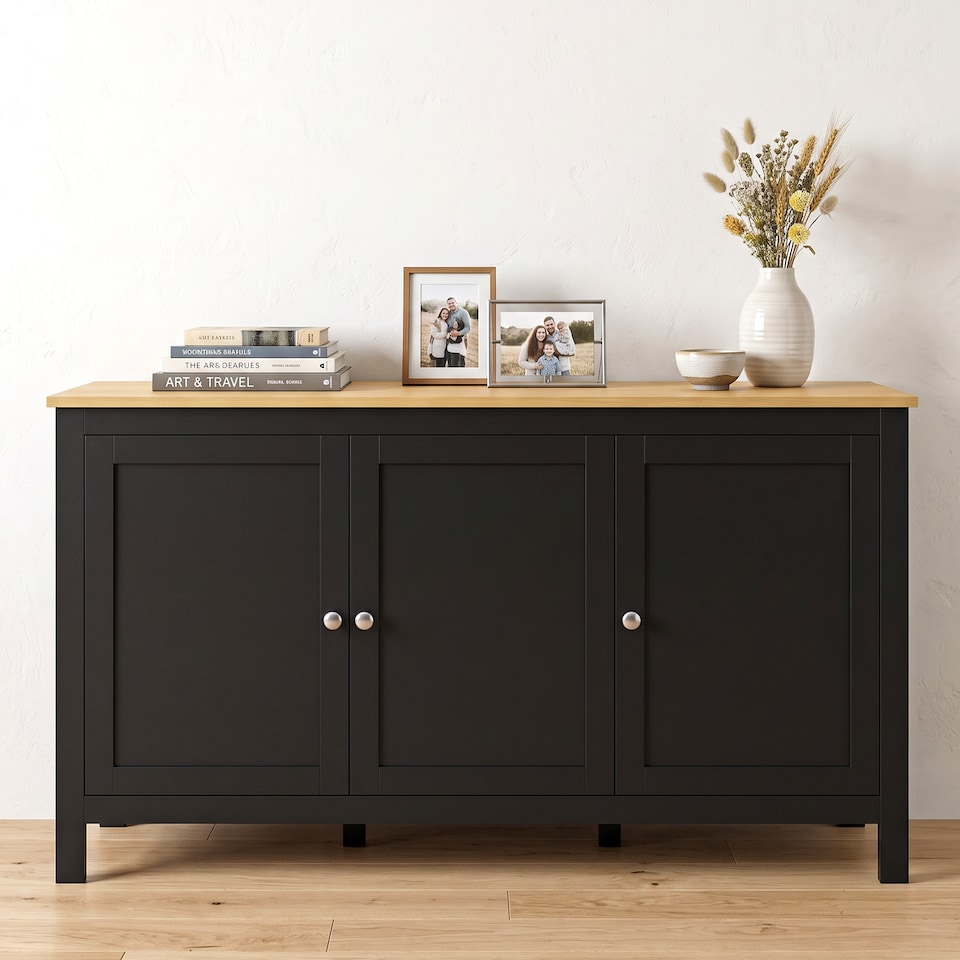 image 1 of HOMCOM Sideboard Buffet Storage Cabinet, Storage Cabinet with Doors, Black