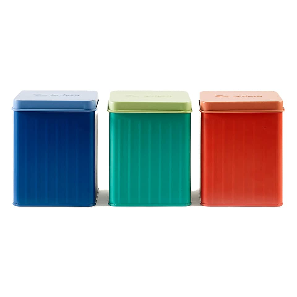 image 1 of Sur La Table Set of 3 Colour Me Happy Storage Tins