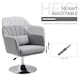 image 4 of HOMCOM Swivel Linen Fabric Accent Chair for Living Room Contemporary Vanity Armchair with Adjustable Height Thick Cushion Lumbar Support Armrest for Bedroom Office Light Grey