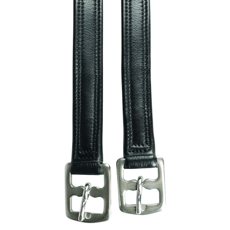 image 1 of Hy Supersoft Leather Horse Stirrup Leathers - Black - 56in