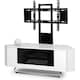 image 2 of Centurion Supports Hampshire Corner-Friendly Gloss White with Contrast Beam-Thru Remote Friendly Door 26"-50" Flat Screen TV Cabinet with Mounting Arm White