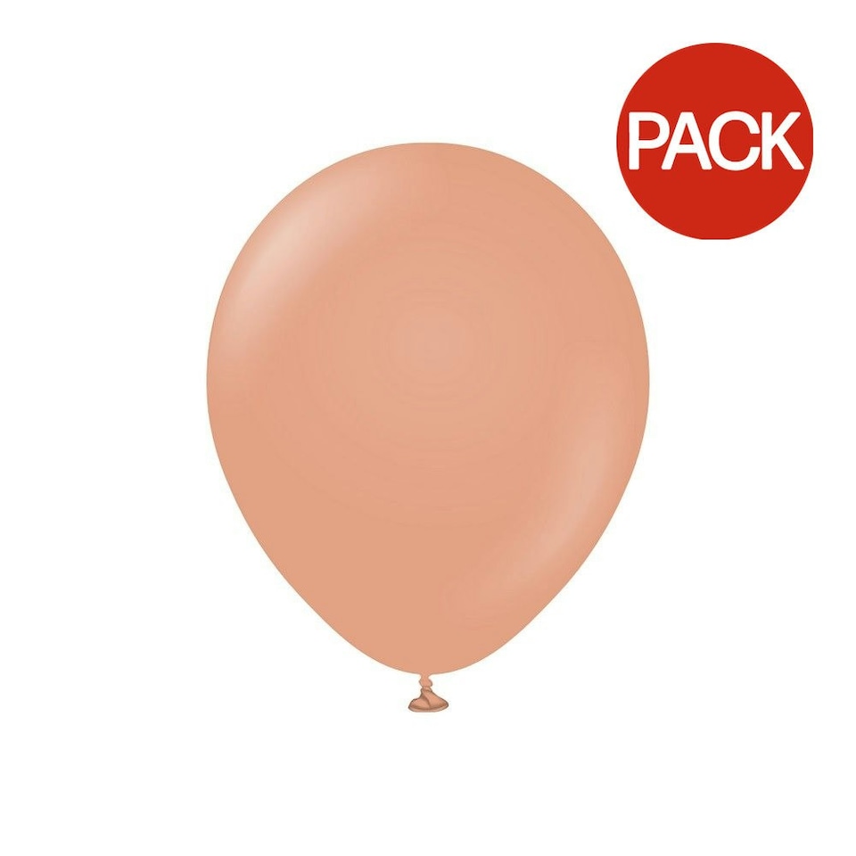 Kalisan Latex Plain Balloons (Pack of 100) - Pink Clay - One Size
