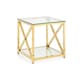 image 3 of Stylish Gold Chrome Frame Lamp Table | Silver | Silver